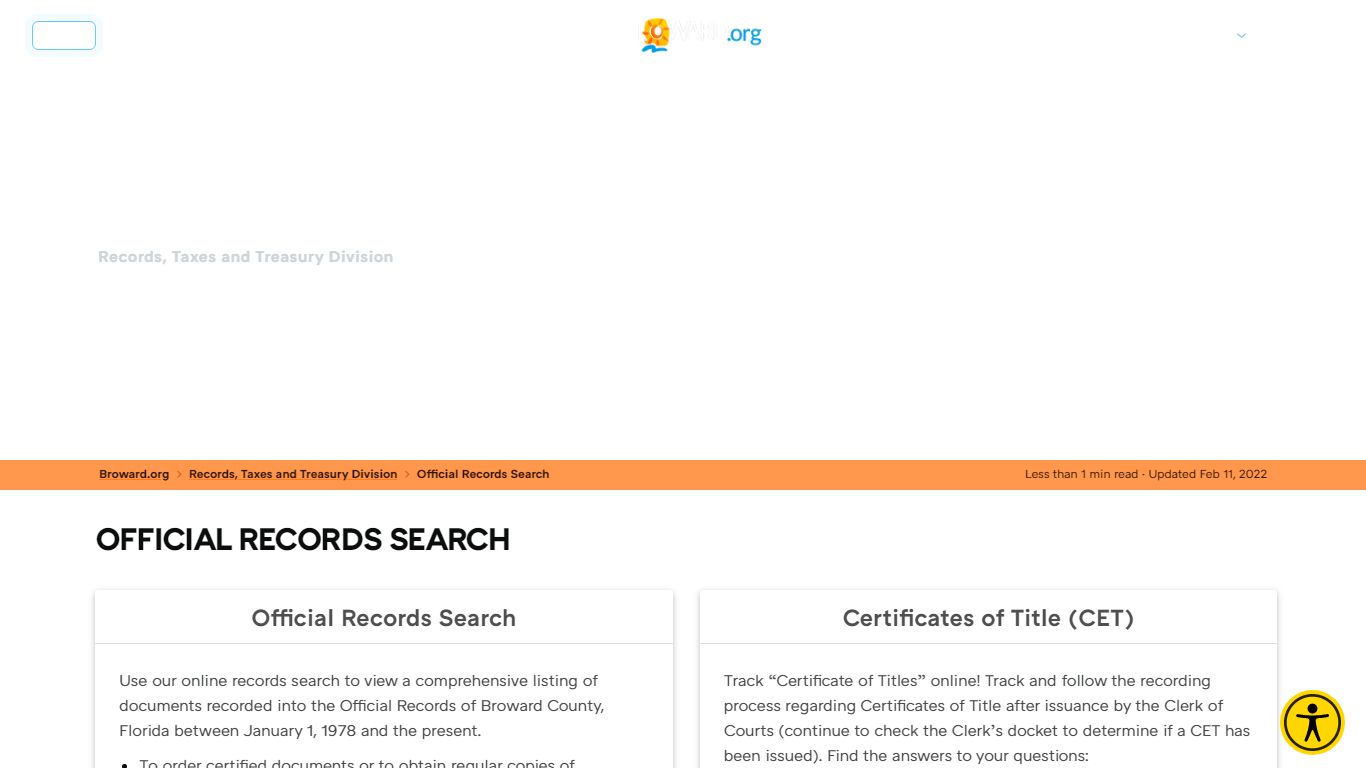 Records Official Records Search - Broward County, Florida