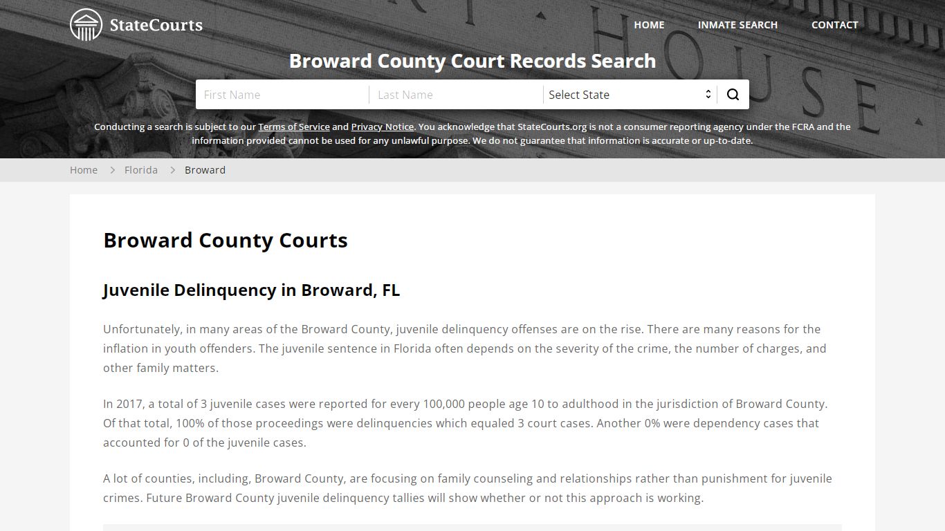 Broward County, FL Courts - Records & Cases - StateCourts